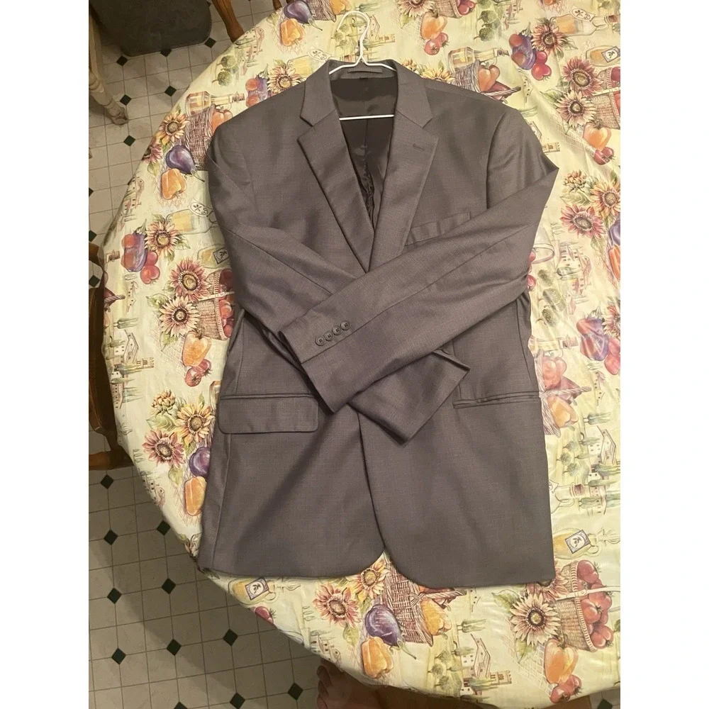 JOS A BANK 1905 Tailored Fit Suit Men's 44R Gray 100% WOOL Travelers
